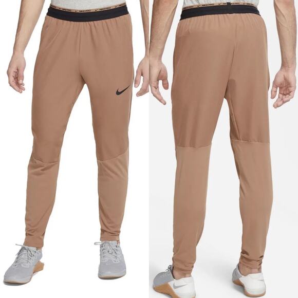Nike Pro Men's Camel Brown Training Drill Lightweight Pants Size XXL #DM5544-258 - Picture 1 of 9